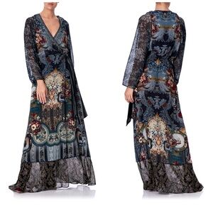 Camilla Hotel Boheme Wrap Dress With Piping Detail Silk Boho Luxury Designer L